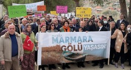 Doğaseverler Manisa Marmara Gölü’nün Çığlığını Duyurmak İçin Buluştu