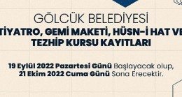 Gölcük Belediyesi Ücretsiz Sanat Kursları Kayıtları Başlıyor