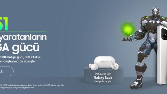 Galaxy M51, 7.000 mAh pil gücü, 8 GB RAM ve Snapdragon işlemcisiyle şimdi ön siparişte!