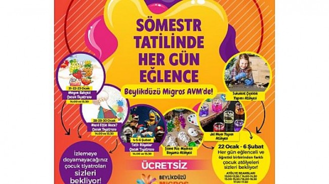 Beylikdüzü Migros AVM’de Tatil Boyunca Her Gün Eğlence, Her Gün Aktivite