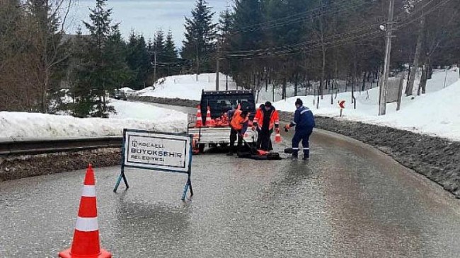 Kartepe zirve yolunda bakım onarım yapıldı