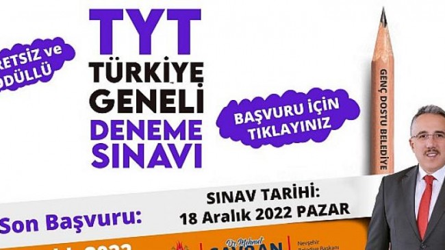 Nevşehir Belediyesi: TYT Deneme Sınavı İçin Kayıtlar Başladı