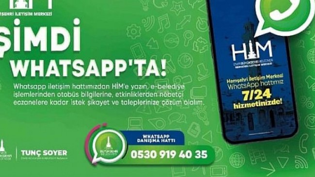 İzmir Büyükşehir Belediyesi artık WhatsApp’ta