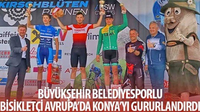 Büyükşehir Belediyesporlu Bisikletçi Avrupa'da Konya'yı Gururlandırdı