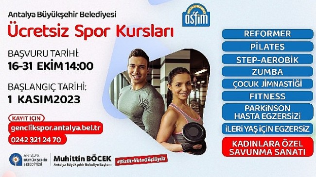 Sağlıklı yaşam için haydi ASFİM spor kurslarına kayıtlar başladı