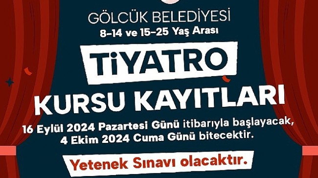 Gölcük Belediyesi tiyatro kursu kayıtları başladı.