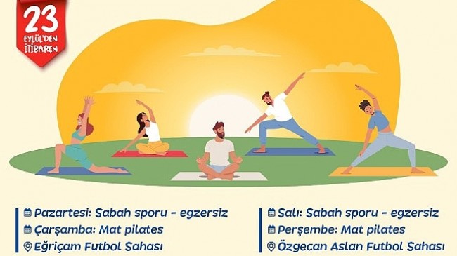 Yenişehir Belediyesinin sabah sporu ve mat pilates etkinlikleri başlıyor