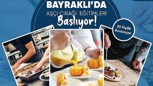 Bayraklı’da ücretsiz ‘aşçı çırağı’ eğitimi