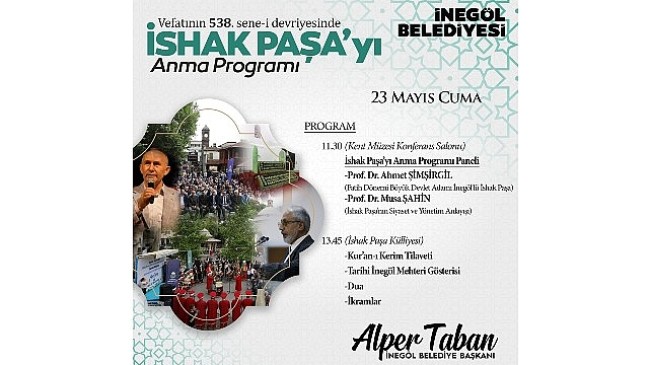 İshak Paşa Vefatının 538. Yılında Anılacak