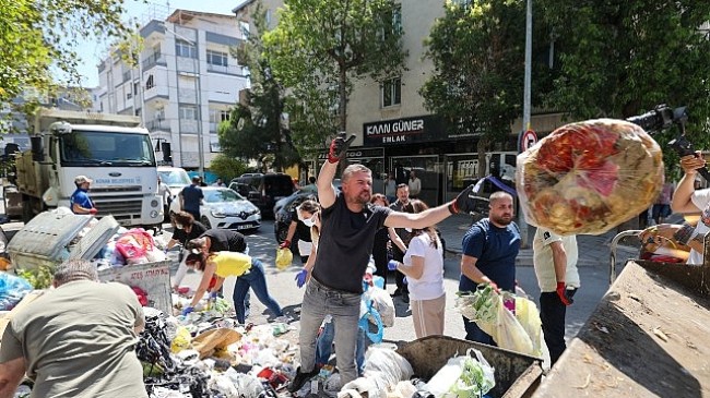 Başkan Görkem Duman vatandaşlarla çöp topladı