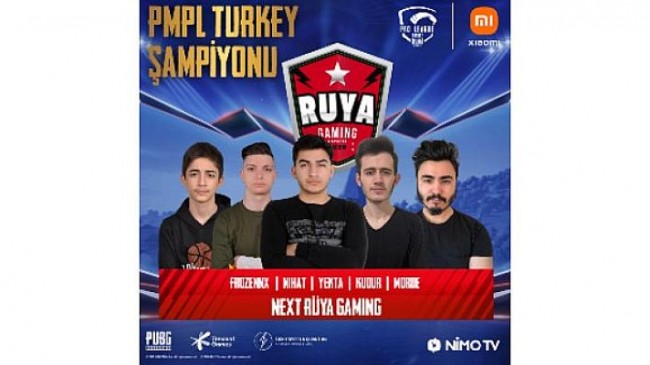 Next Rüya Gaming ilk kez yapılan PUBG MOBILE Pro League Türkiye 1. Sezonunu kazanarak yarışmaya damgasını vurdu.