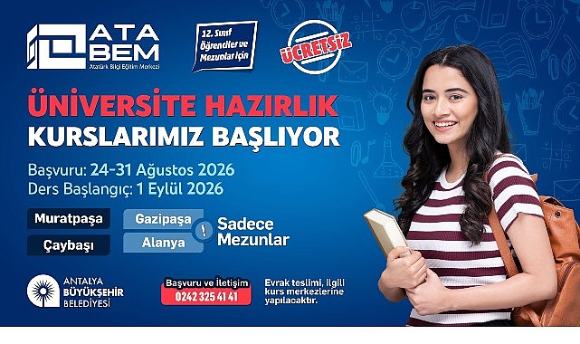 Antalya Büyükşehir Belediyesi’nden ücretsiz eğitim fırsatı