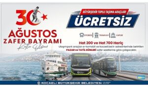 Zafer Bayramı’nda Kocaeli’de ulaşım ücretsiz